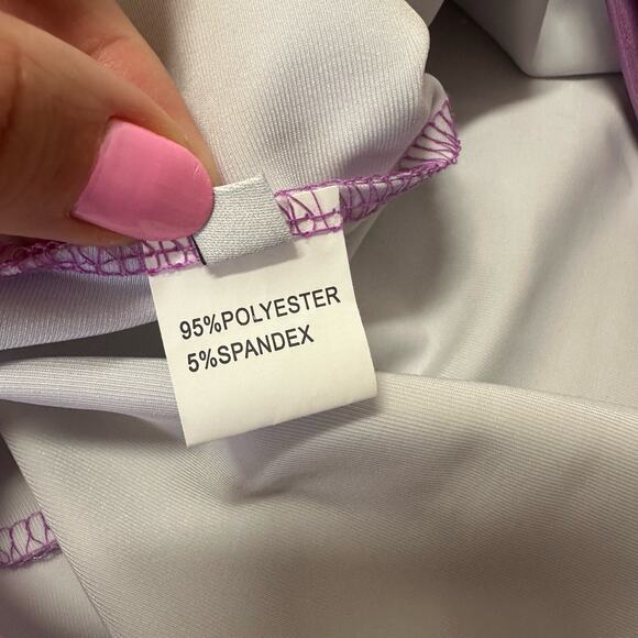 Purple Iridescent Spaghetti Strap Bodycon Mini Dress Medium - Picture 4 of 7